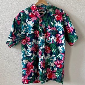 Vintage 100% Cotton Men's Hawaiian Shirt, Size XL